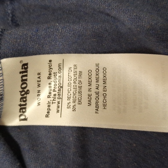 Patagonia "Live Simply"  recycled cotton pullover t-shirt work wear - S - blue - Picture 4 of 6